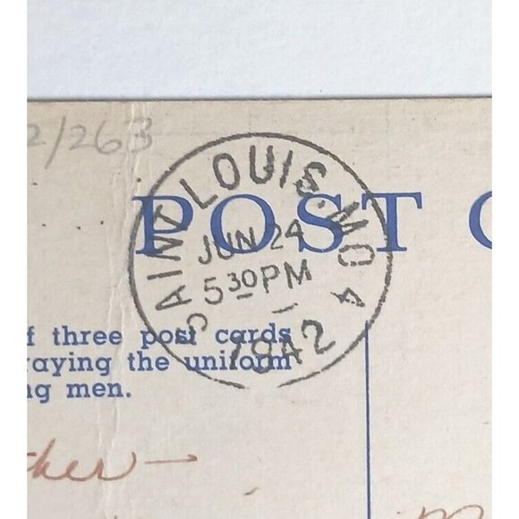 WWII Uniform Rank Insignia Recognition Postcard US Army 1942 Fred Harvey - Picture 4 of 4